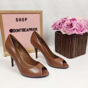 New Lauren by Ralph Lauren Brown Peel Toe Heels
